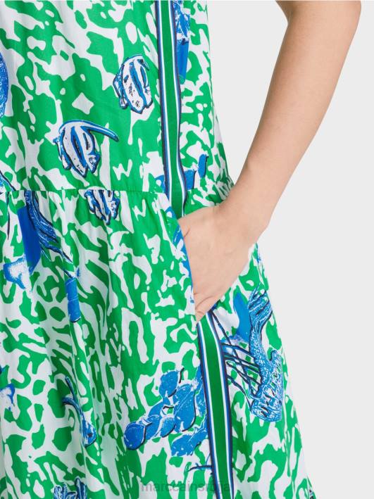 штампана хаљина са воланима Marc Cain D68854 светли лист босиљка одећу