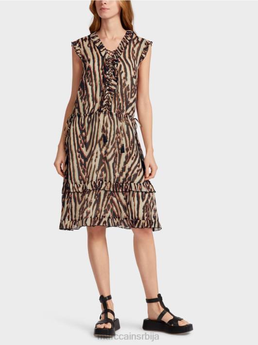 кратка хаљина од вискозног крепа Marc Cain D68859 Бордо одећу