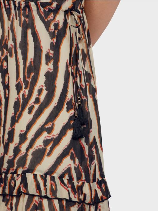 кратка хаљина од вискозног крепа Marc Cain D68859 Бордо одећу