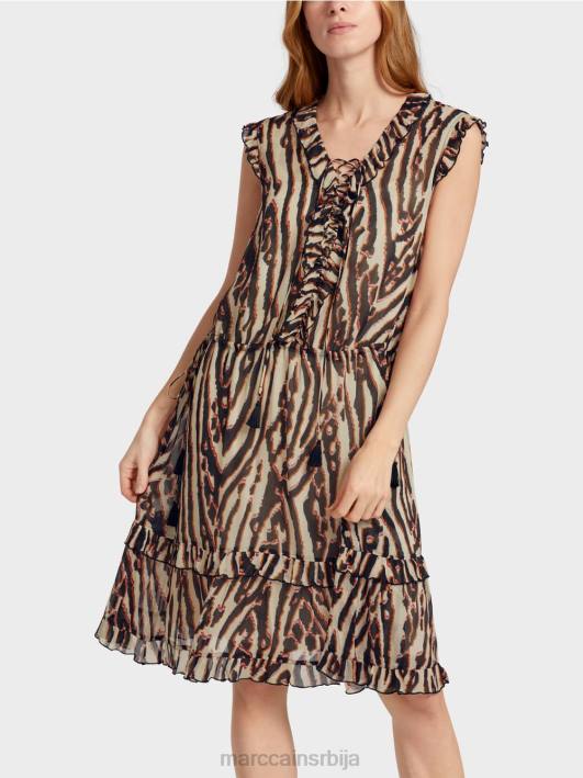 кратка хаљина од вискозног крепа Marc Cain D68859 Бордо одећу