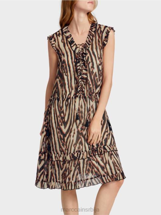 кратка хаљина од вискозног крепа Marc Cain D68859 Бордо одећу