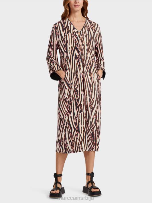 хаљина од вискозног дреса Marc Cain D68862 Бордо одећу