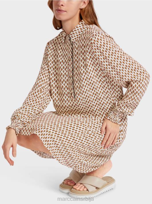 кошуља хаљина од вискозе Marc Cain D68863 цреме одећу