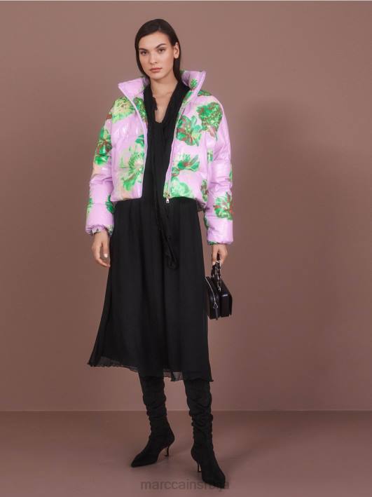 разиграна хаљина од набораног шифона Marc Cain D6886 црн одећу