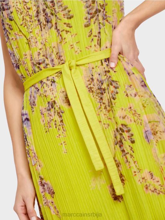 плисирана макси хаљина Marc Cain D68874 лимун зелена одећу