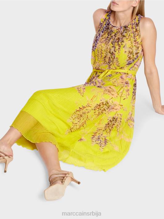 плисирана макси хаљина Marc Cain D68874 лимун зелена одећу