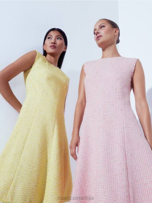 хаљина без рукава са панел сукњом Marc Cain D68876 лимун зелена одећу