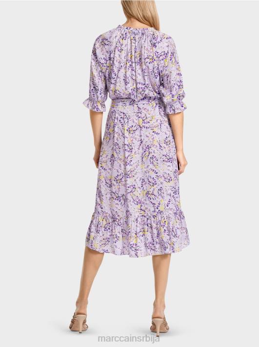 штампана хаљина са ефектом премотавања Marc Cain D68880 светло лила одећу