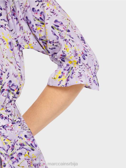 штампана хаљина са ефектом премотавања Marc Cain D68880 светло лила одећу