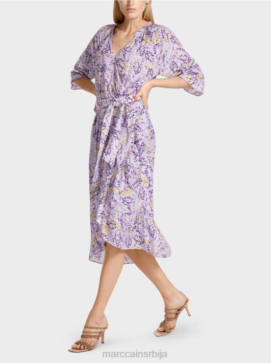 штампана хаљина са ефектом премотавања Marc Cain D68880 светло лила одећу
