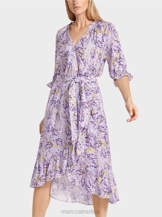 штампана хаљина са ефектом премотавања Marc Cain D68880 светло лила одећу