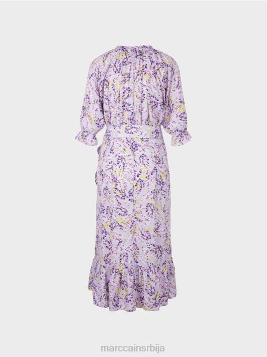 штампана хаљина са ефектом премотавања Marc Cain D68880 светло лила одећу