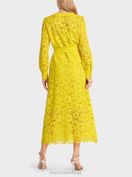 дуга хаљина од чипке Marc Cain D68883 лимун зелена одећу