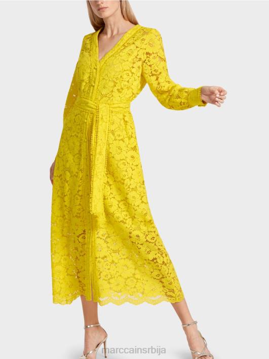 дуга хаљина од чипке Marc Cain D68883 лимун зелена одећу