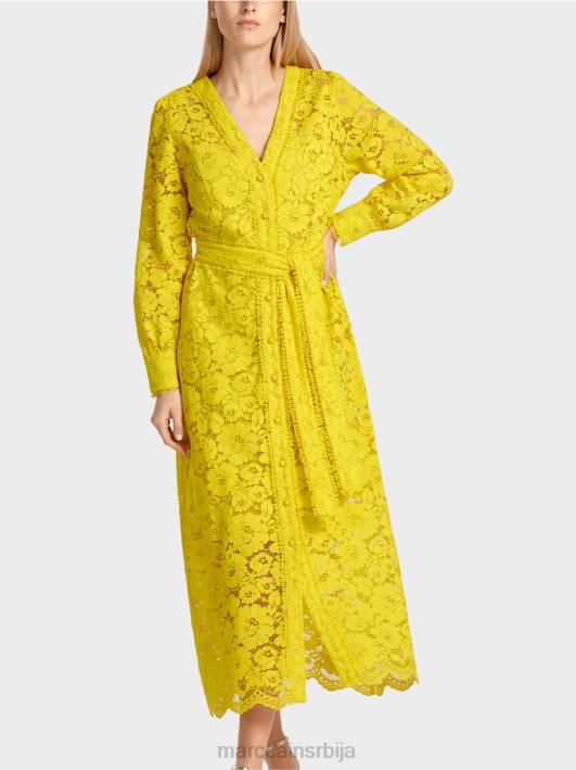 дуга хаљина од чипке Marc Cain D68883 лимун зелена одећу