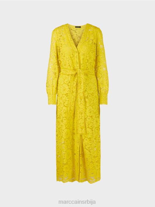 дуга хаљина од чипке Marc Cain D68883 лимун зелена одећу