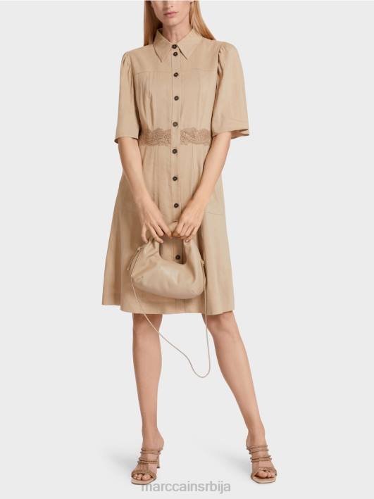 уклопљена ланена хаљина Marc Cain D68884 дубок песак одећу