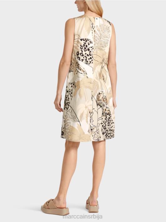 кратка хаљина са корицама са цветним принтом Marc Cain D68889 дубок песак одећу