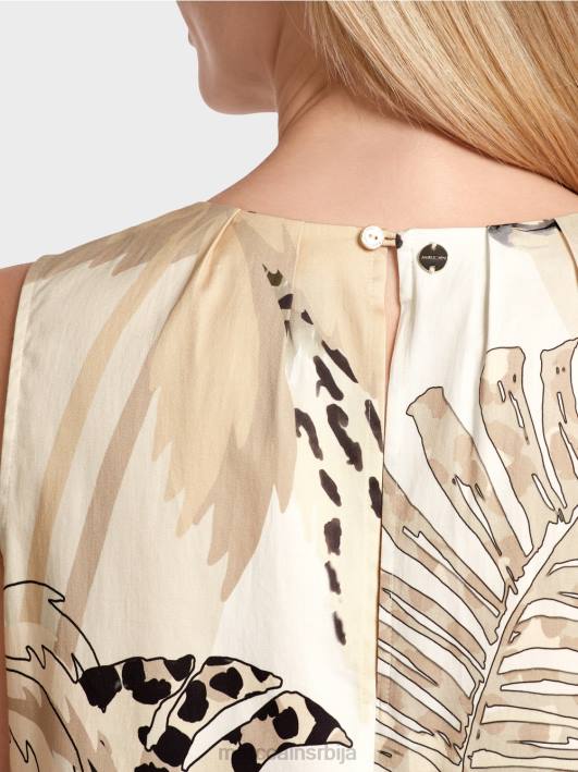 кратка хаљина са корицама са цветним принтом Marc Cain D68889 дубок песак одећу