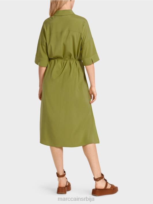 кошуља хаљина од свиле Marc Cain D68890 дубоко маслинасто зелено одећу