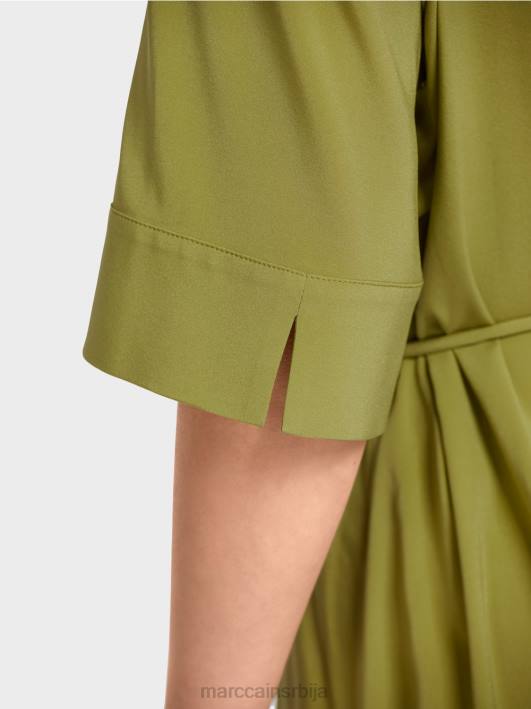 кошуља хаљина од свиле Marc Cain D68890 дубоко маслинасто зелено одећу