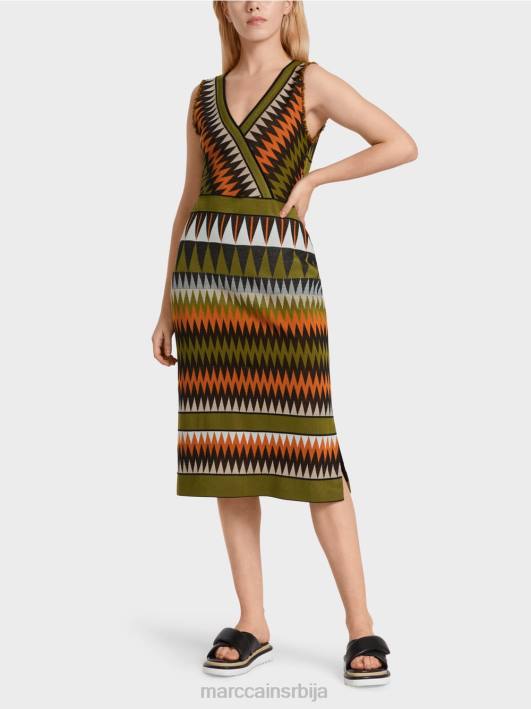 плетена хаљина "промислимо заједно". Marc Cain D68895 дубоко маслинасто зелено одећу