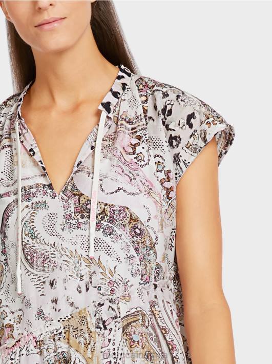 хаљина са асиметричним слојевима Marc Cain D68898 прљаво бело одећу