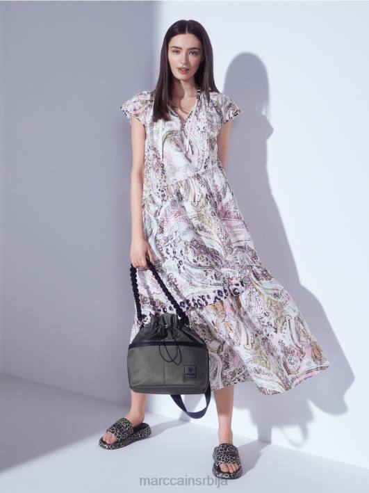 хаљина са асиметричним слојевима Marc Cain D68898 прљаво бело одећу