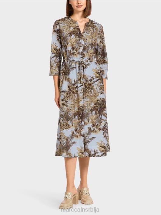 превелика хаљина са везицом Marc Cain D68899 светло пудер плаве боје одећу