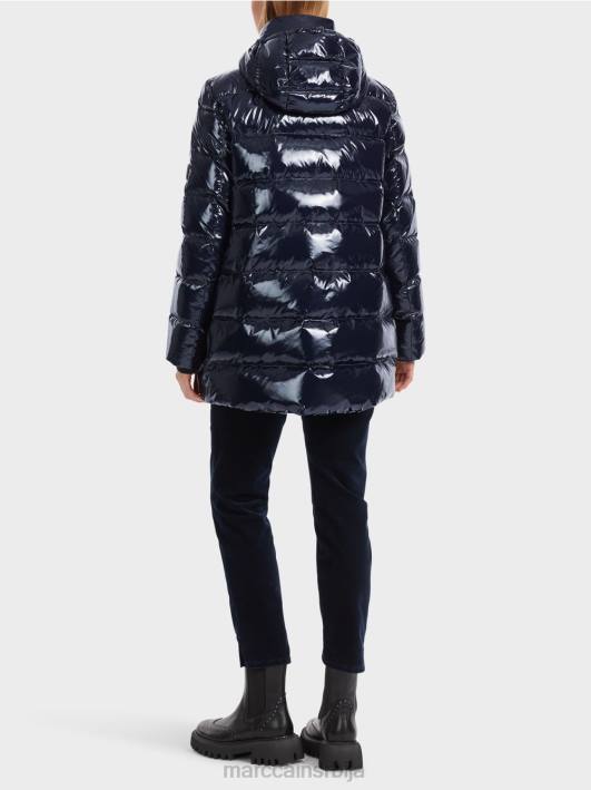 прошивена јакна на отвореном са капуљачом Marc Cain D688223 поноћно плава одећу