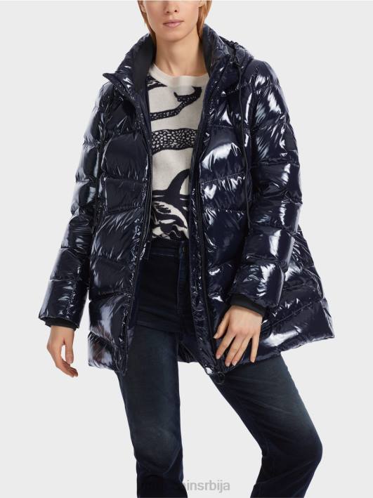 прошивена јакна на отвореном са капуљачом Marc Cain D688223 поноћно плава одећу