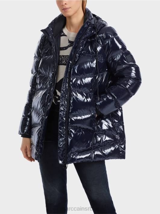 прошивена јакна на отвореном са капуљачом Marc Cain D688223 поноћно плава одећу