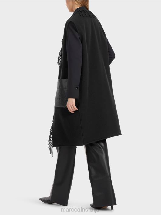 дугачак прслук са ресама Marc Cain D688226 црн одећу