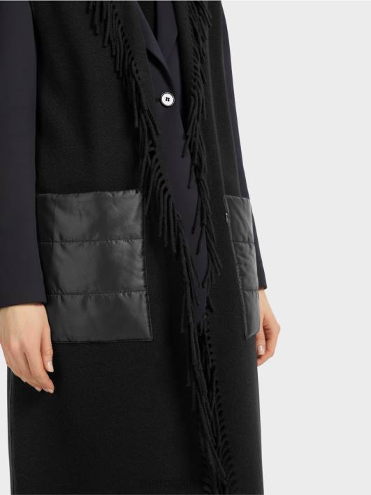 дугачак прслук са ресама Marc Cain D688226 црн одећу