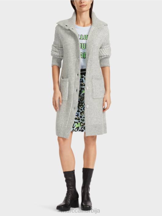 плетени капут плетен у Немачкој Marc Cain D688256 Сребрно сива одећу