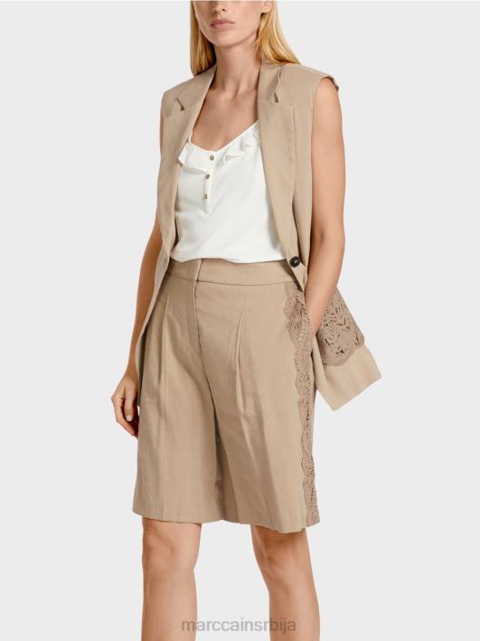 ланени блејзер без рукава Marc Cain D688273 дубок песак одећу