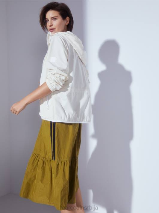 лагана јакна на отвореном са капуљачом Marc Cain D688278 крема у праху одећу