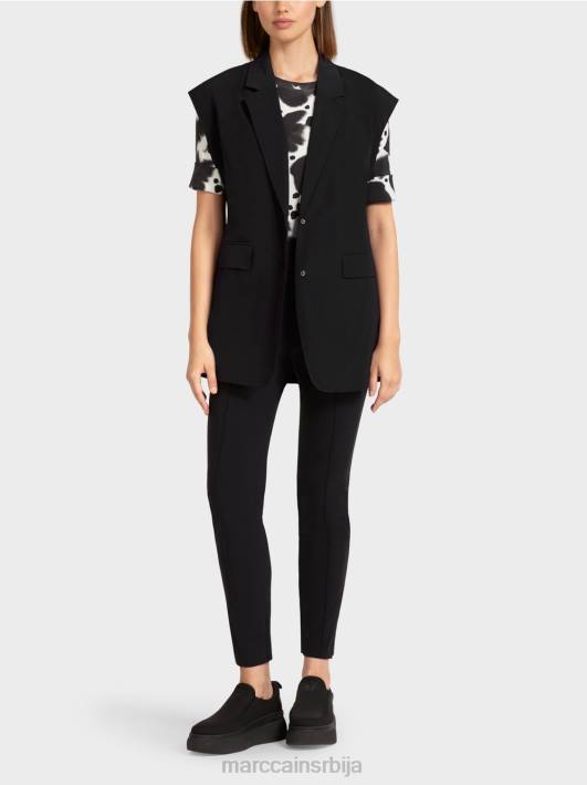 прслук са ревером и везицом Marc Cain D688282 црн одећу
