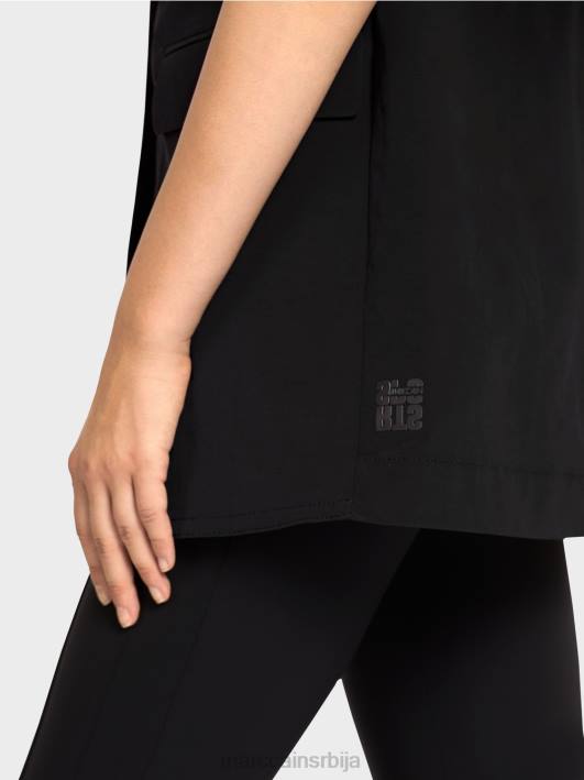 прслук са ревером и везицом Marc Cain D688282 црн одећу