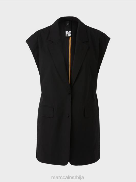 прслук са ревером и везицом Marc Cain D688282 црн одећу