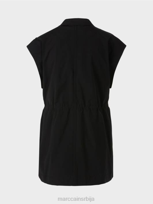 прслук са ревером и везицом Marc Cain D688282 црн одећу