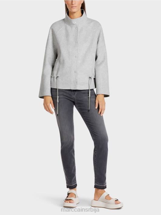 јакна на отвореном од вуненог филца Marc Cain D688285 Сребрно сива одећу