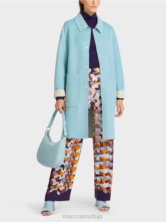 реверзибилни вунени капут Marc Cain D688298 атмосферско плаво одећу