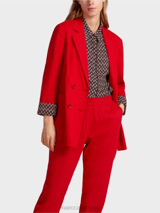 платнена јакна са дуплим копчањем Marc Cain D688181 Бордо одећу