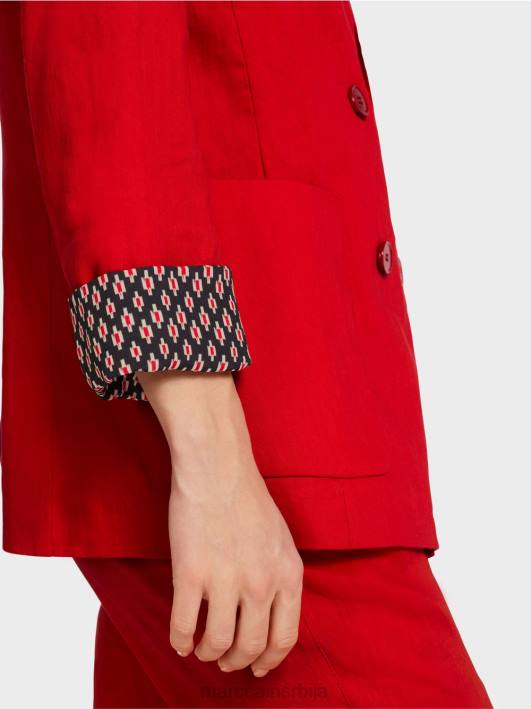 платнена јакна са дуплим копчањем Marc Cain D688181 Бордо одећу