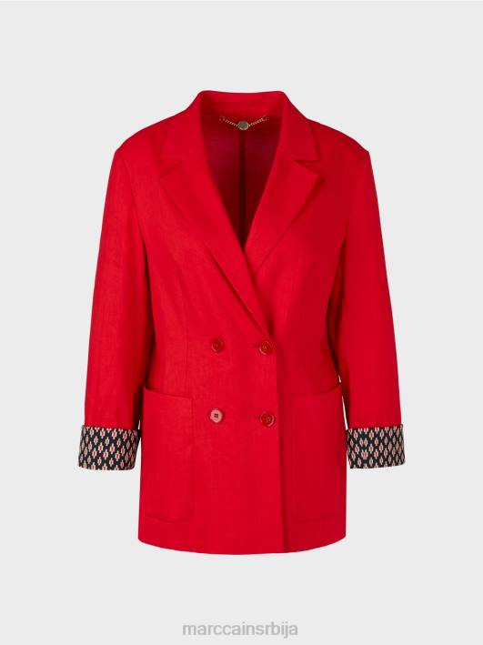 платнена јакна са дуплим копчањем Marc Cain D688181 Бордо одећу