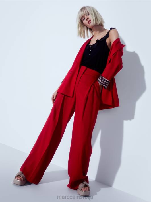 платнена јакна са дуплим копчањем Marc Cain D688181 Бордо одећу