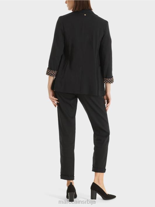 платнена јакна са дуплим копчањем Marc Cain D688182 црн одећу
