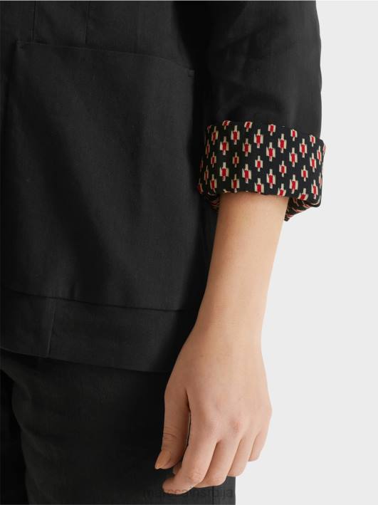 платнена јакна са дуплим копчањем Marc Cain D688182 црн одећу