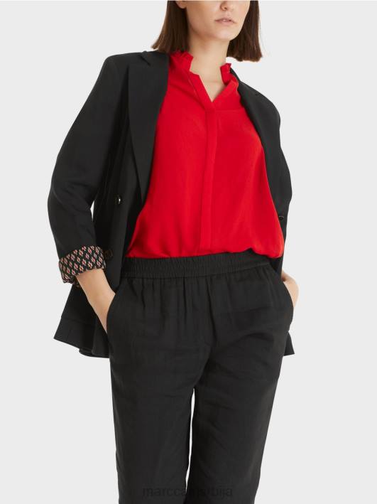 платнена јакна са дуплим копчањем Marc Cain D688182 црн одећу